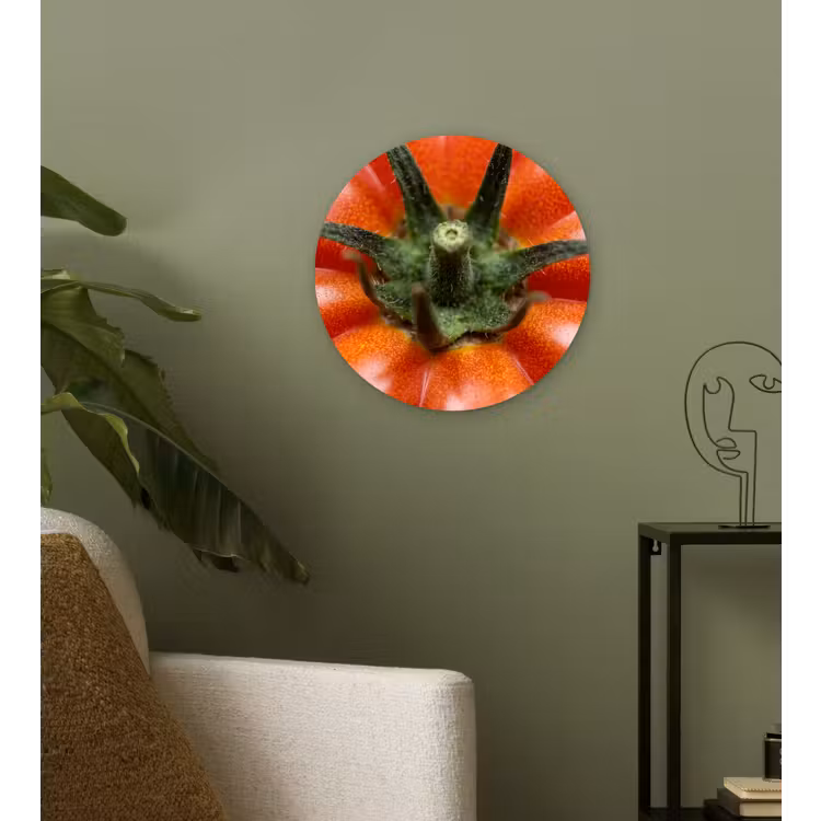 Wall circle - Glass - Food - Tomato - Red - Eten - Tomaat - Rood Wandcirkel plexiglas klein