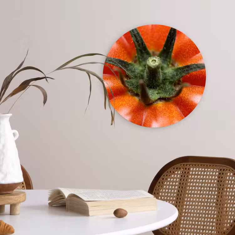 Wall circle - Glass - Food - Tomato - Red - Eten - Tomaat - Rood Wandcirkel plexiglas klein
