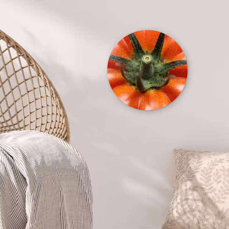 Wall circle - Glass - Food - Tomato - Red - Eten - Tomaat - Rood Wandcirkel plexiglas klein