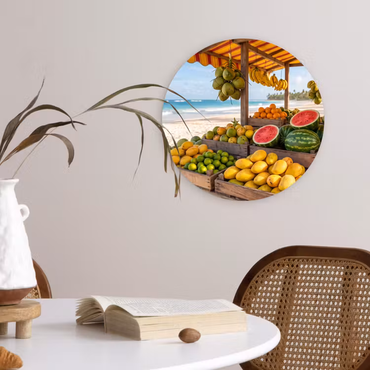 Wall circle - Glass - Fruit - Beach - Tropical - Fruit - Strand - Tropisch Wandcirkel plexiglas klein