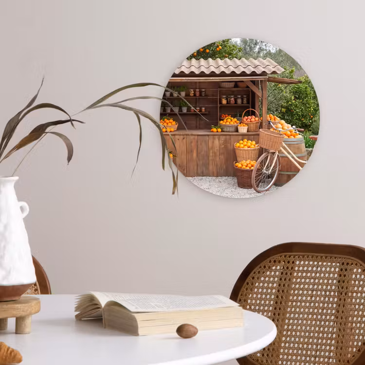 Wall circle - Glass - Fruit - Market - Rural - Fruit - Markt - Landelijk Wandcirkel plexiglas klein