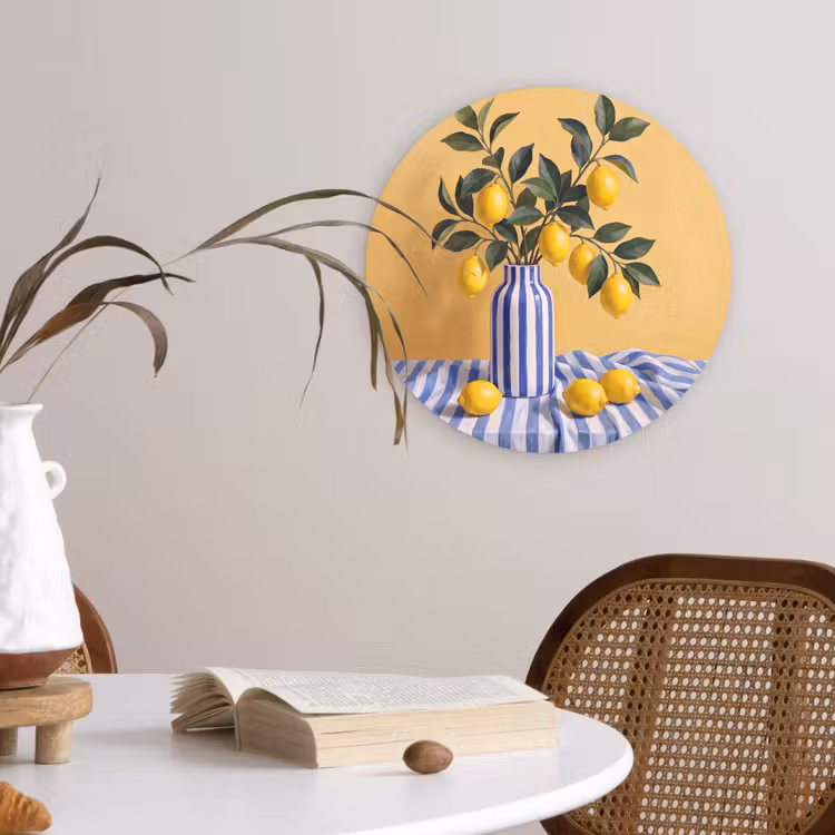 Wall circle - Glass - Lemon - Still Life - Modern - Citroen - Stilleven - Modern Wandcirkel plexiglas klein