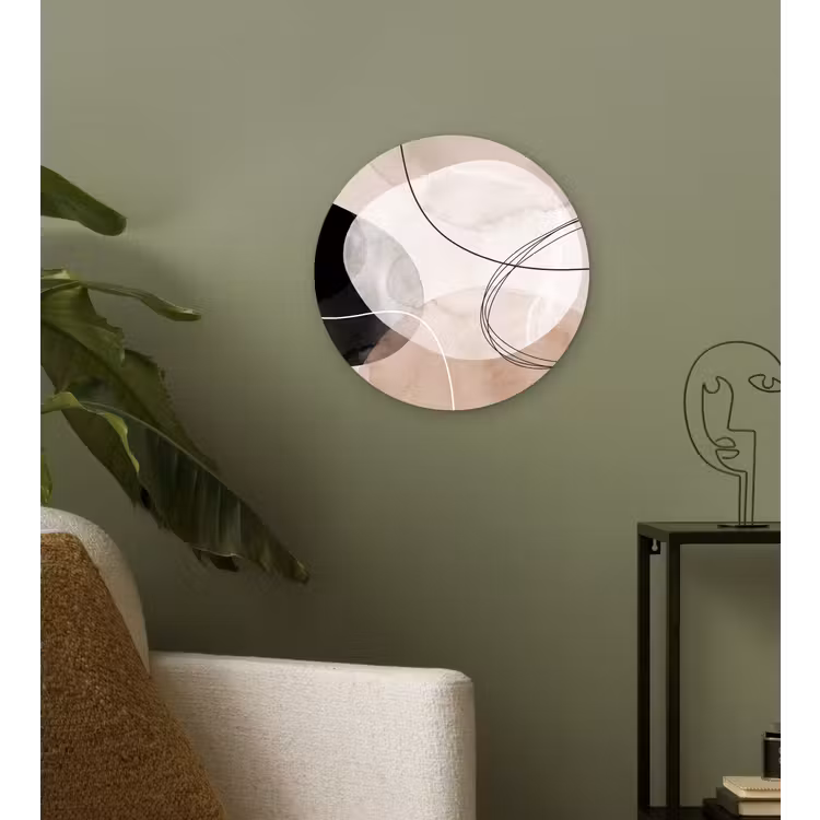 Wall circle - Glass - Lines - Wavy - Art - Lijnen - Golvend - Kunst Wandcirkel plexiglas klein