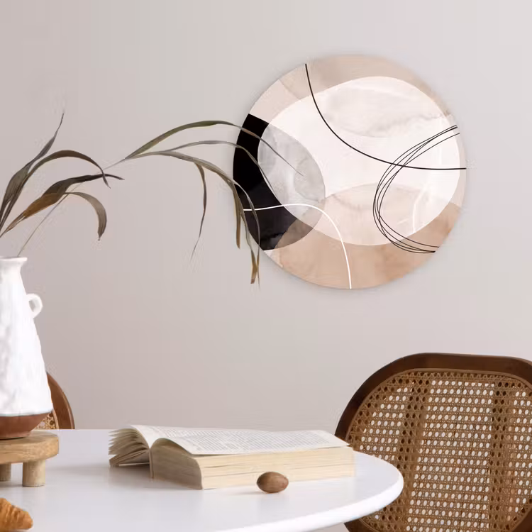 Wall circle - Glass - Lines - Wavy - Art - Lijnen - Golvend - Kunst Wandcirkel plexiglas klein