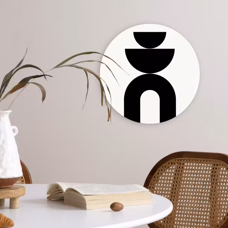 Wall circle - Glass - Minimalist - Art - White - Minimalistisch - Kunst - Wit Wandcirkel plexiglas klein