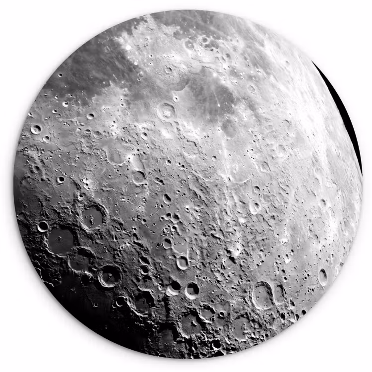 Wall circle - Glass - Moon - Craters - Space - Maan - Kraters - Ruimte Wandcirkel plexiglas klein