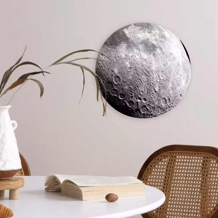 Wall circle - Glass - Moon - Craters - Space - Maan - Kraters - Ruimte Wandcirkel plexiglas klein
