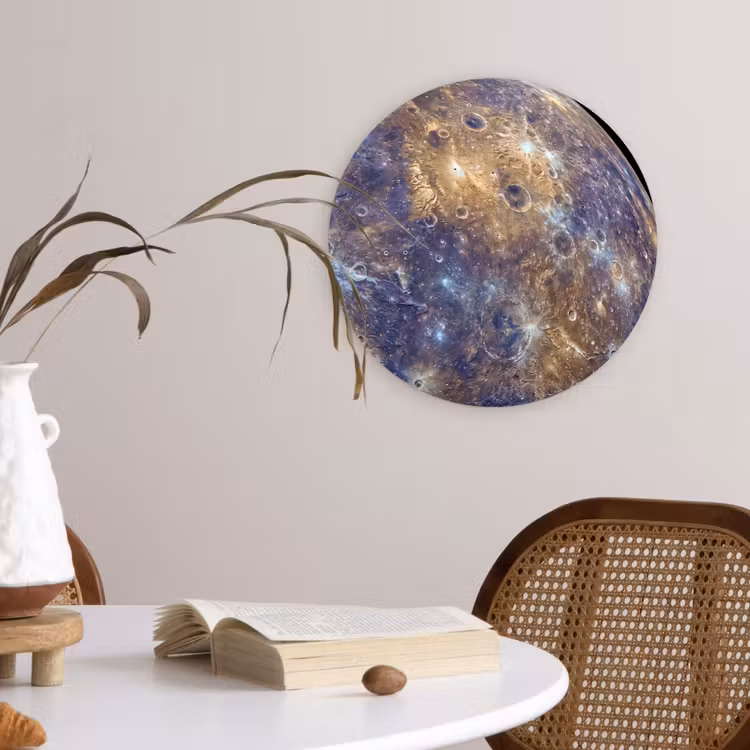 Wall circle - Glass - Planet - Craters - Space - Planeet - Kraters - Ruimte Wandcirkel plexiglas klein