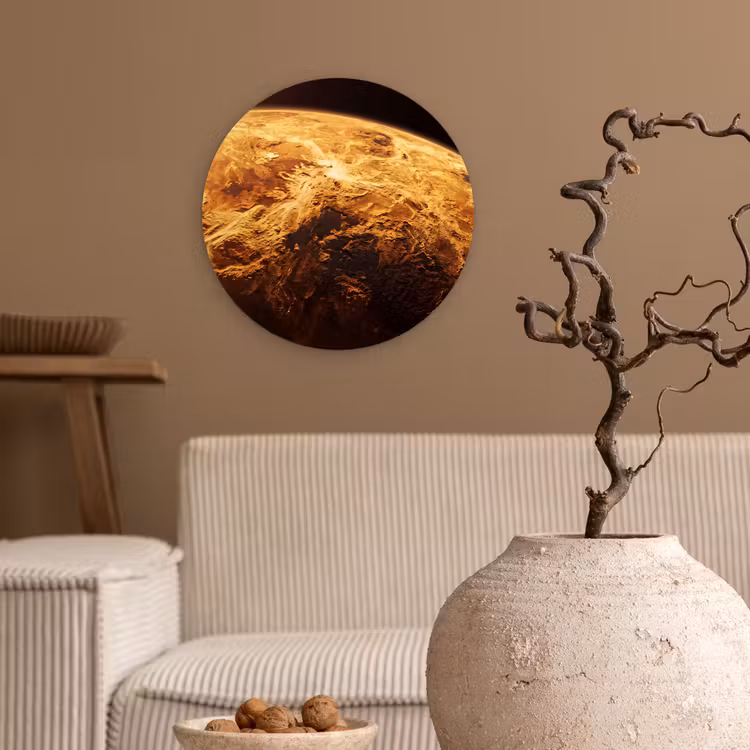 Wall circle - Glass - Planet - Space - Orange - Planeet - Ruimte - Oranje Wandcirkel plexiglas klein