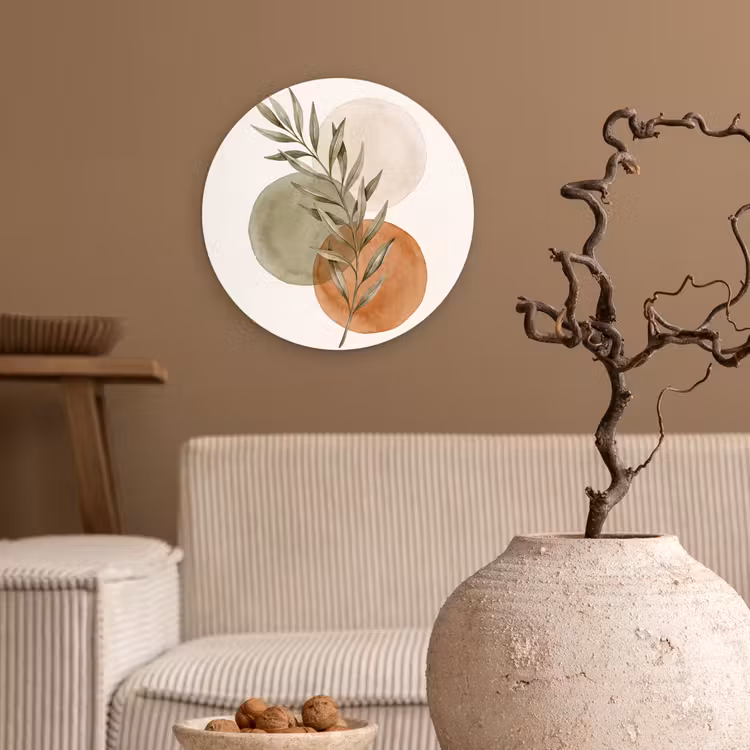 Wall circle - Glass - Plant - Circles - Abstract - Plant - Cirkels - Abstract Wandcirkel plexiglas klein