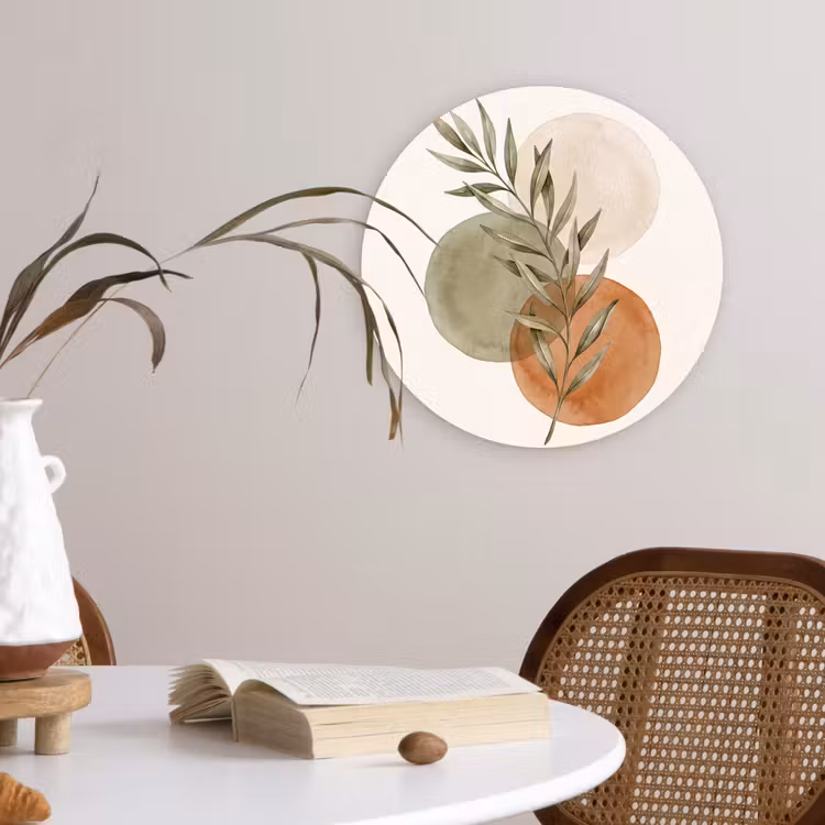 Wall circle - Glass - Plant - Circles - Abstract - Plant - Cirkels - Abstract Wandcirkel plexiglas klein