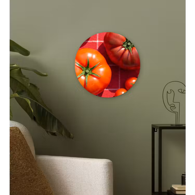 Wall circle - Glass - Tomato - Red - Food - Tomaat - Rood - Eten Wandcirkel plexiglas klein