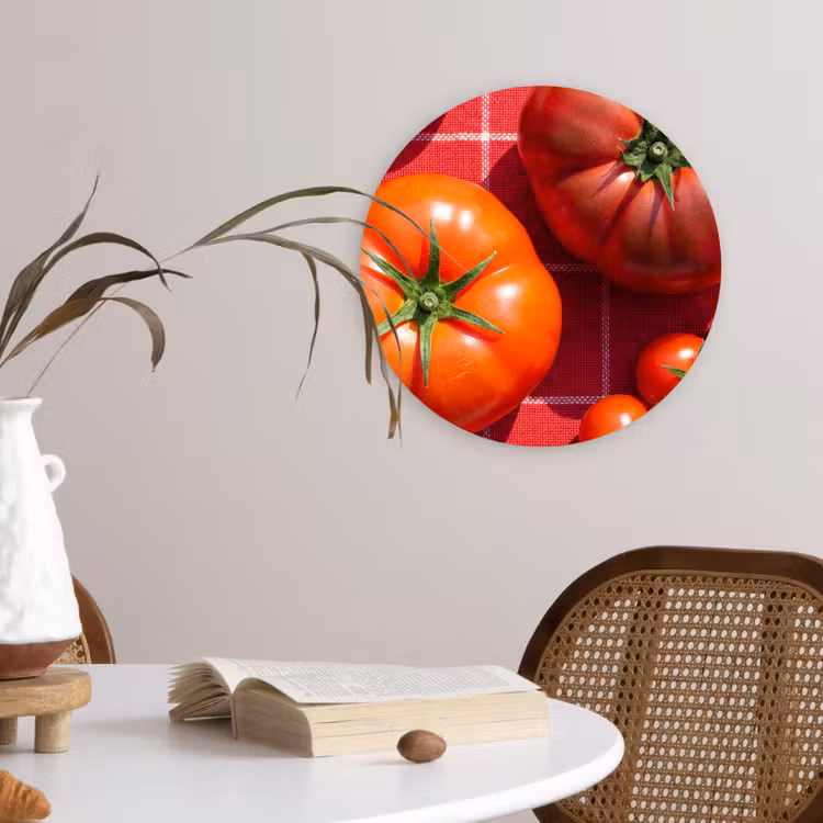 Wall circle - Glass - Tomato - Red - Food - Tomaat - Rood - Eten Wandcirkel plexiglas klein