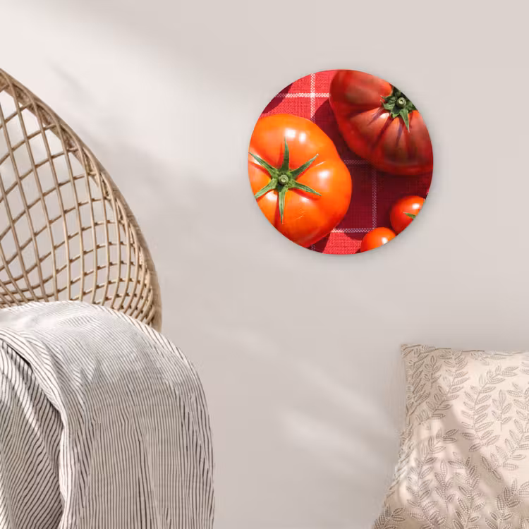 Wall circle - Glass - Tomato - Red - Food - Tomaat - Rood - Eten Wandcirkel plexiglas klein