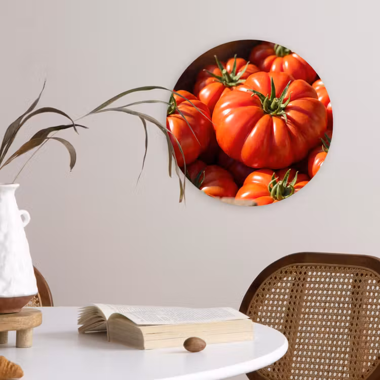 Wall circle - Glass - Tomato - Wooden - Crate - Tomaat - Houten - Kist Wandcirkel plexiglas klein
