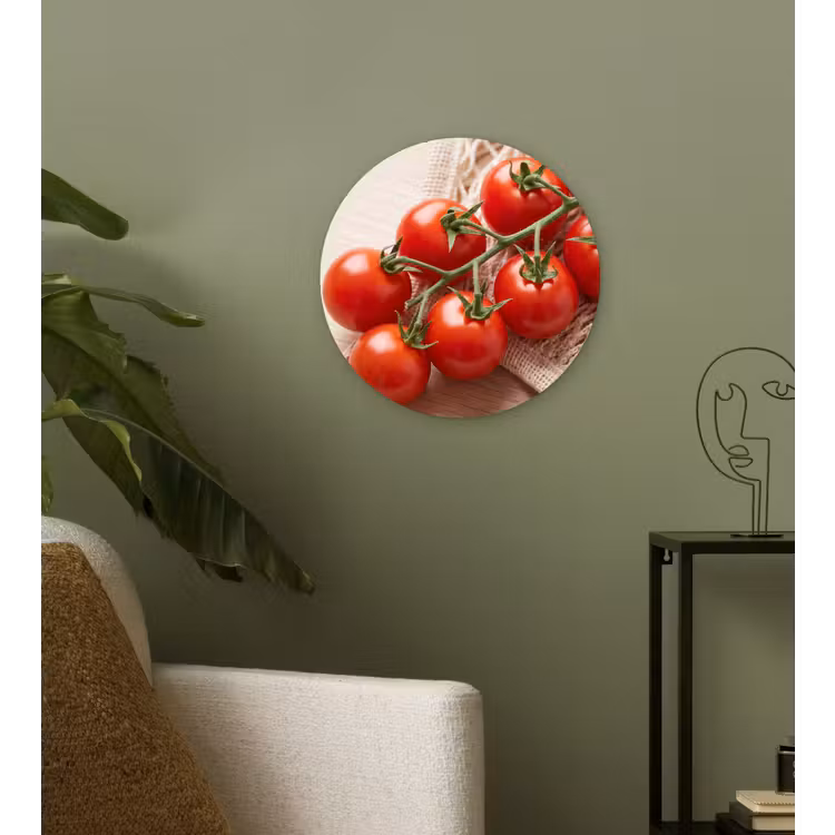 Wall circle - Glass - Tomatoes - Fresh - Food - Tomaten - Vers - Eten Wandcirkel plexiglas klein