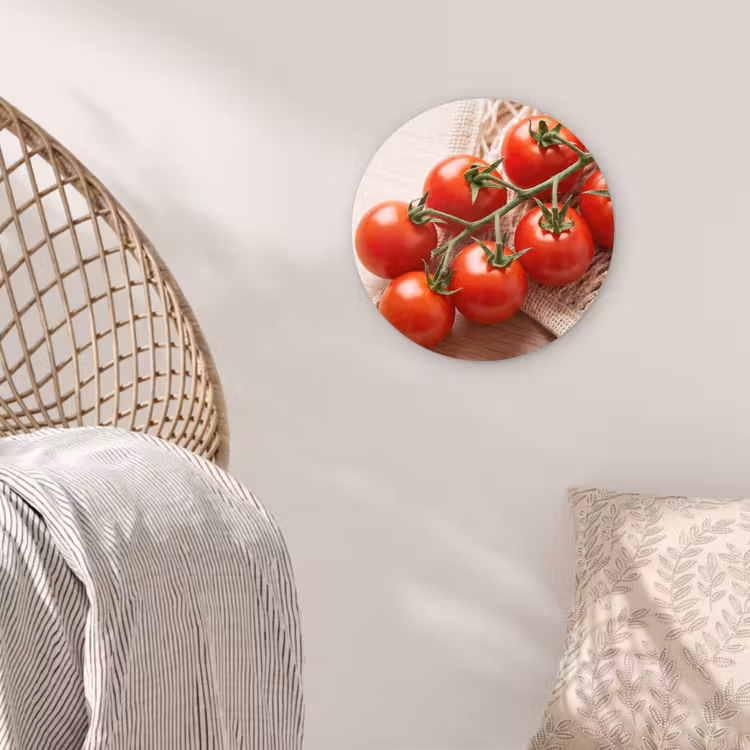 Wall circle - Glass - Tomatoes - Fresh - Food - Tomaten - Vers - Eten Wandcirkel plexiglas klein