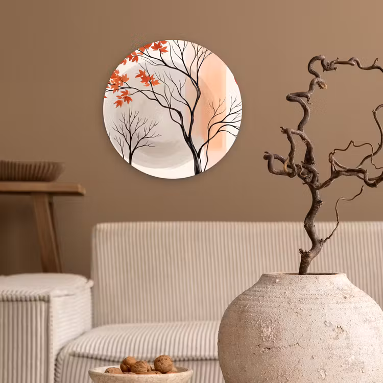 Wall circle - Glass - Tree - Red - Abstract - Boom - Rood - Abstract Wandcirkel plexiglas klein