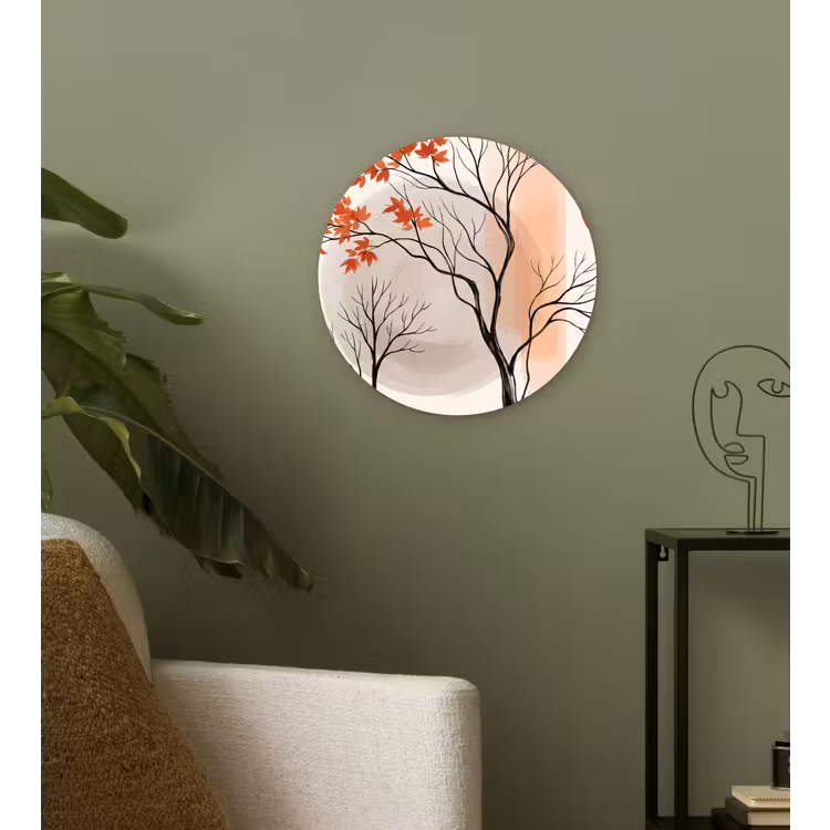 Wall circle - Glass - Tree - Red - Abstract - Boom - Rood - Abstract Wandcirkel plexiglas klein