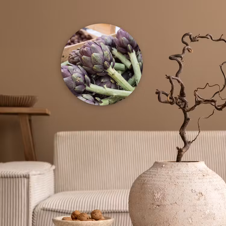 Wall circle - Glass - Vegetables - Market - Fresh - Groenten - Markt - Vers Wandcirkel plexiglas klein