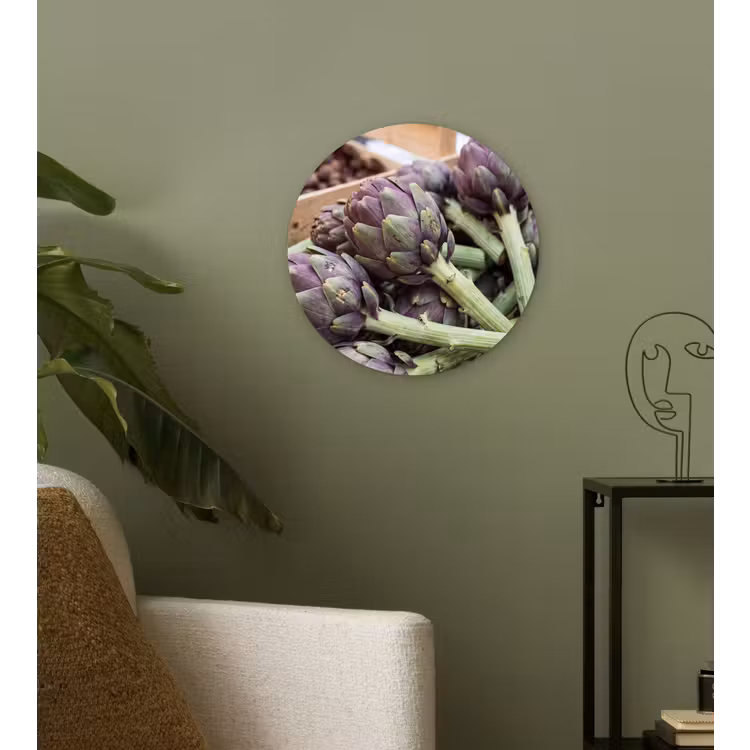 Wall circle - Glass - Vegetables - Market - Fresh - Groenten - Markt - Vers Wandcirkel plexiglas klein