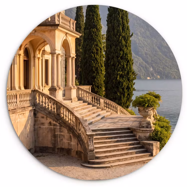 Wall circle - Glass - Villa - Water - Stairs - Villa - water -trappen Wandcirkel plexiglas klein