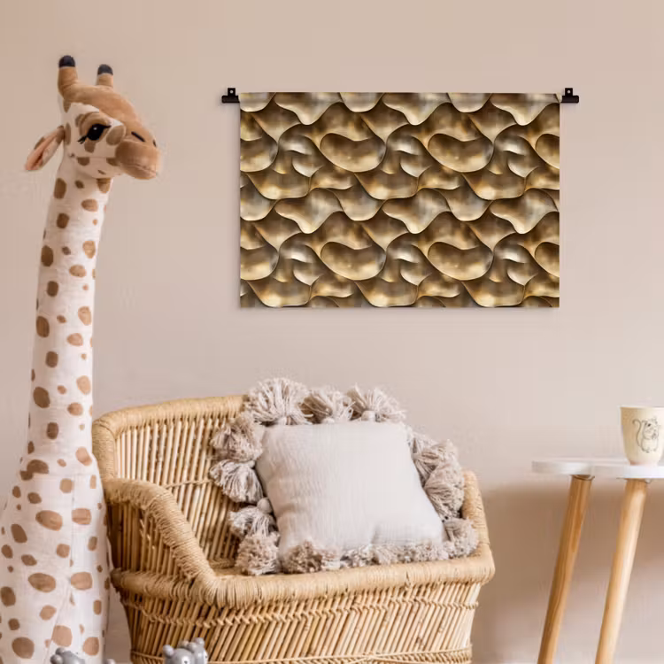 Abstract - Antiek - Goud Wandkleed katoen klein 269 -wsfeer5_kind