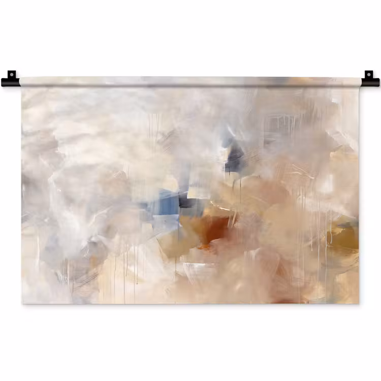 Abstract - Borstelstreken - Modern - Beige - Kunst Wandkleed katoen klein -zz3d
