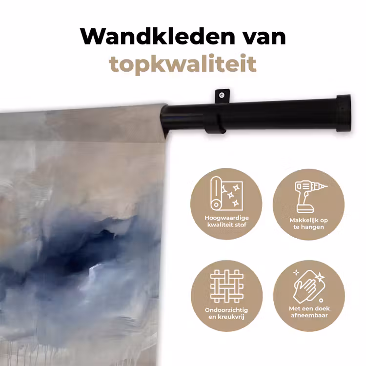 Abstract - Wolken - Sfeer - Modern - Beige Wandkleed katoen klein -sfeer2