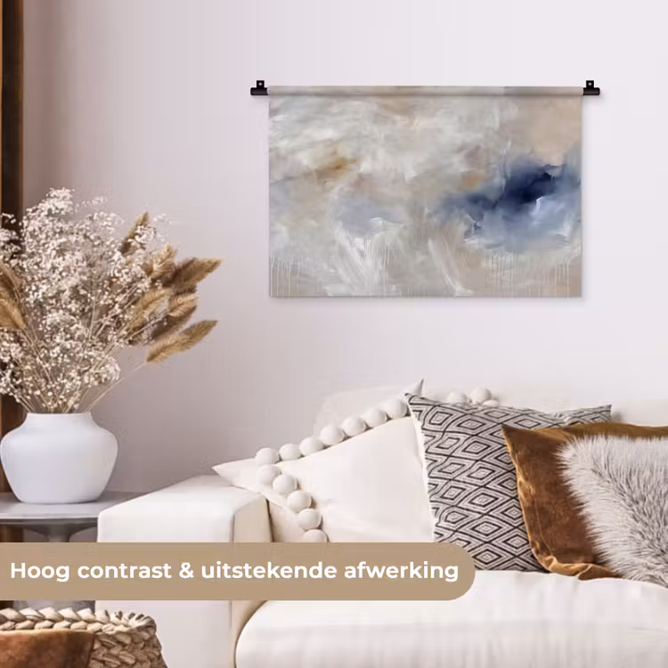Abstract - Wolken - Sfeer - Modern - Beige Wandkleed katoen klein -sfeer1