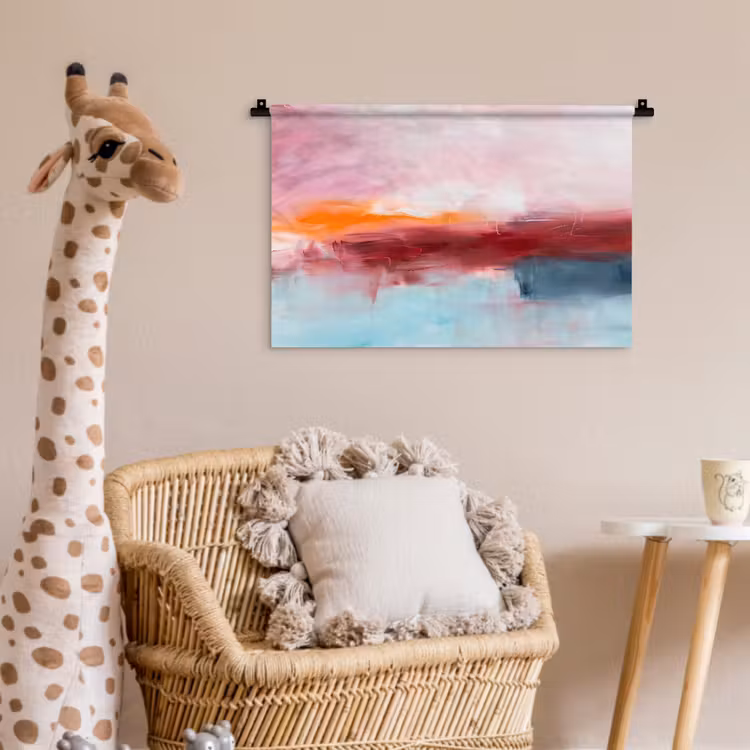 Abstract - Kleuren - Modern - Kunst - Roze Wandkleed katoen klein -wsfeer5_kind