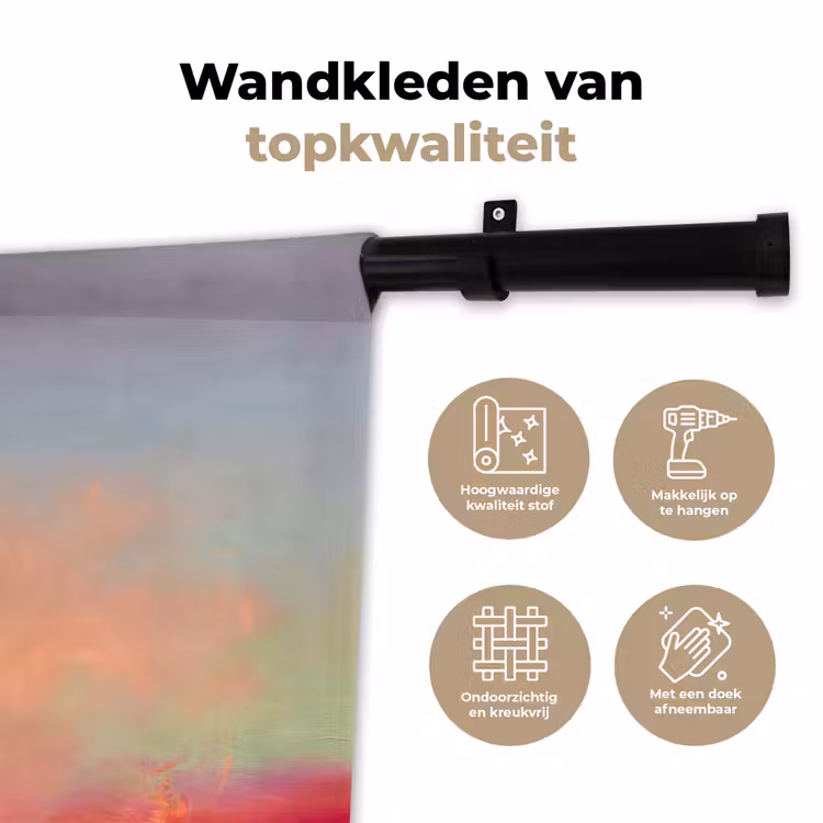 Abstract - Kleuren - Modern - Roze Wandkleed katoen klein -sfeer2