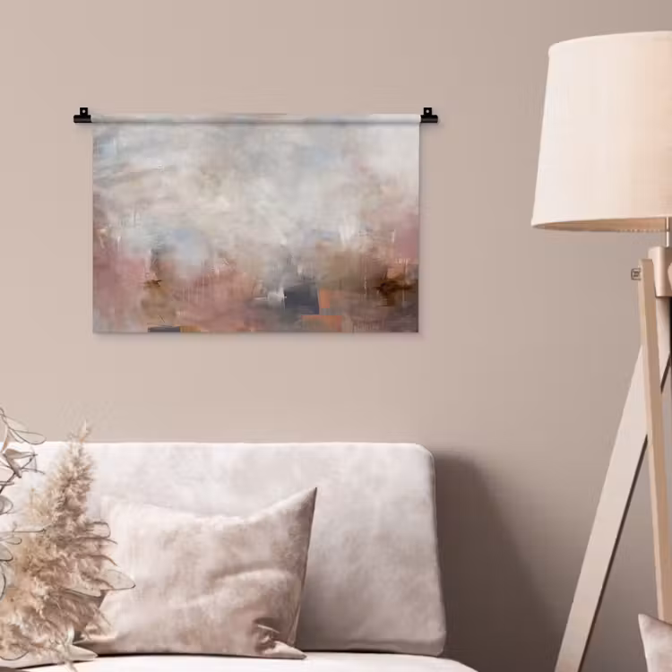 Abstract - Vloeiend - Kunst - Modern - Beige Wandkleed katoen klein -sfeer4