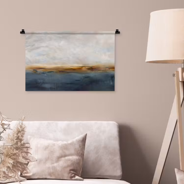 Abstract - Horizon - Water - Modern - Beige Wandkleed katoen klein -sfeer4
