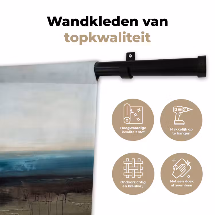 Abstract - Landschap - Horizon - Blauw - Modern Wandkleed katoen klein -sfeer2