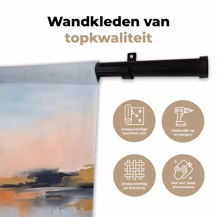 Abstract - Landschap - Horizon - Modern - Kleurrijk Wandkleed katoen klein -sfeer2
