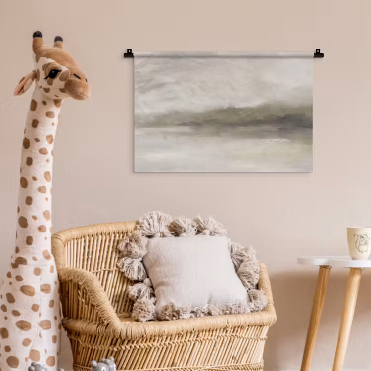 Abstract - Landschap - Nevel - Modern - Grijs Wandkleed katoen klein -wsfeer5_kind