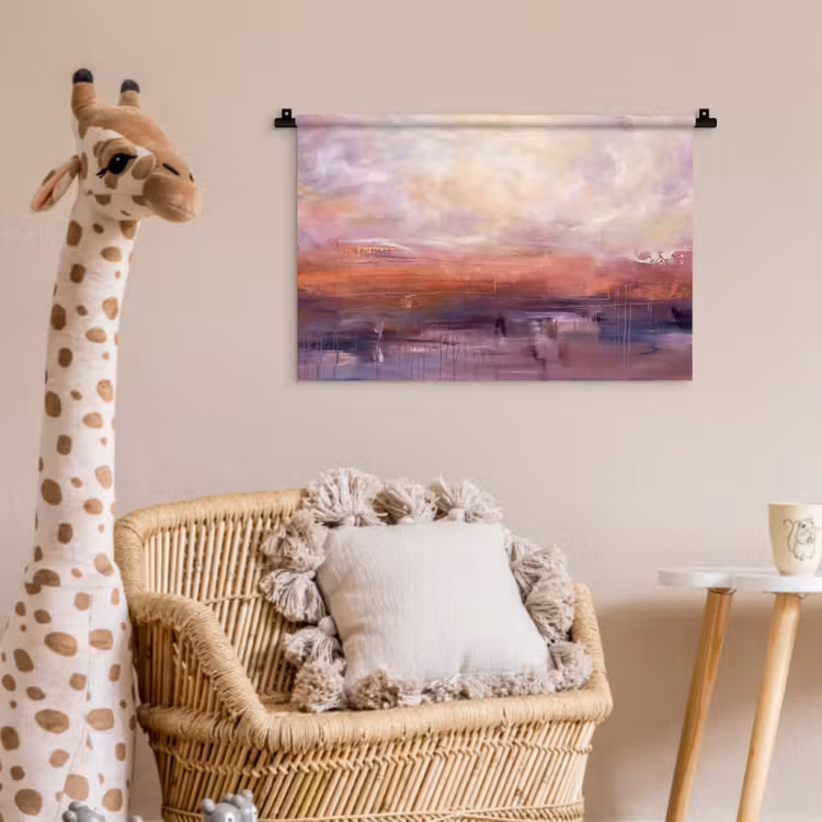 Abstract - Landschap - Modern - Paars - Oranje Wandkleed katoen klein -wsfeer5_kind