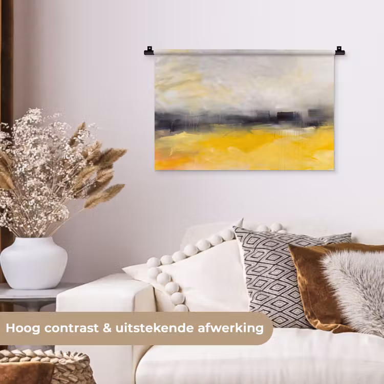 Abstract - Landschap - Modern - Geel Wandkleed katoen klein -sfeer1