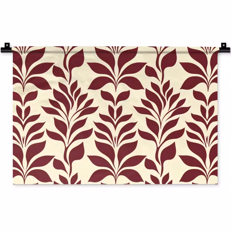 Abstract - Bladeren - Burgundy Wandkleed katoen klein 269 -zz3d
