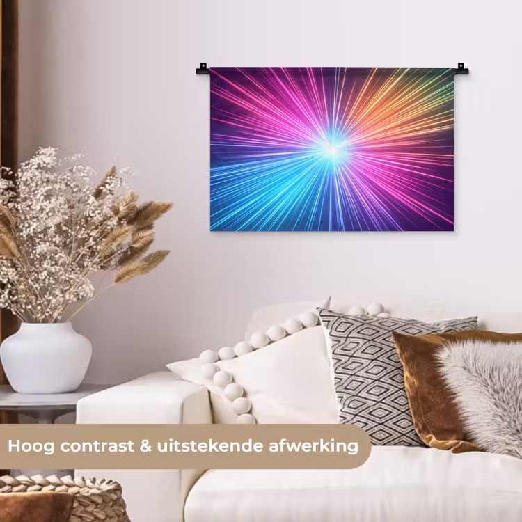 Abstract - Light - Burst - Modern - Colorful Wandkleed katoen klein -sfeer1
