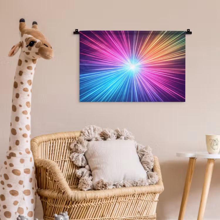 Abstract - Light - Burst - Modern - Colorful Wandkleed katoen klein -wsfeer5_kind