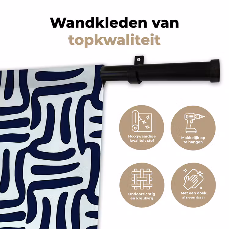 Abstract - Modern - Blauw Wandkleed katoen klein 269 -sfeer2
