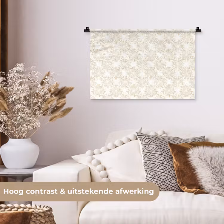 Abstract - Motief - Beige Wandkleed katoen klein 269 -sfeer1