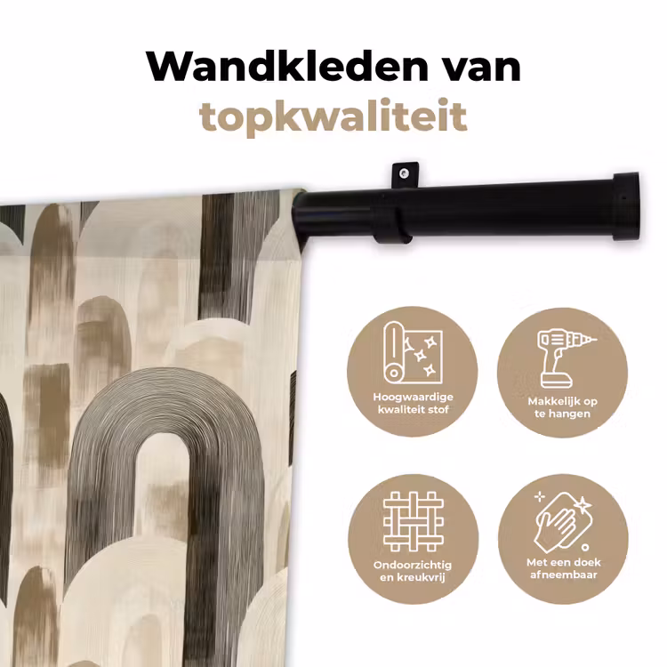 Abstract - Patroon - Bogen Wandkleed katoen klein 269 -sfeer2