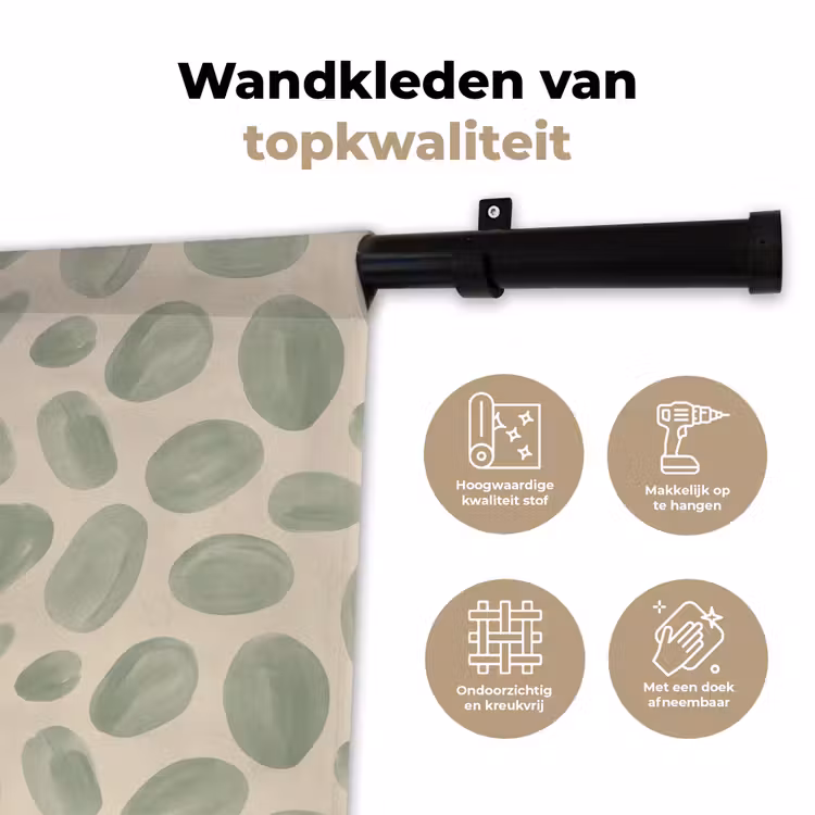 Abstract - Patroon - Organisch - Groen - Modern Wandkleed katoen klein -sfeer2