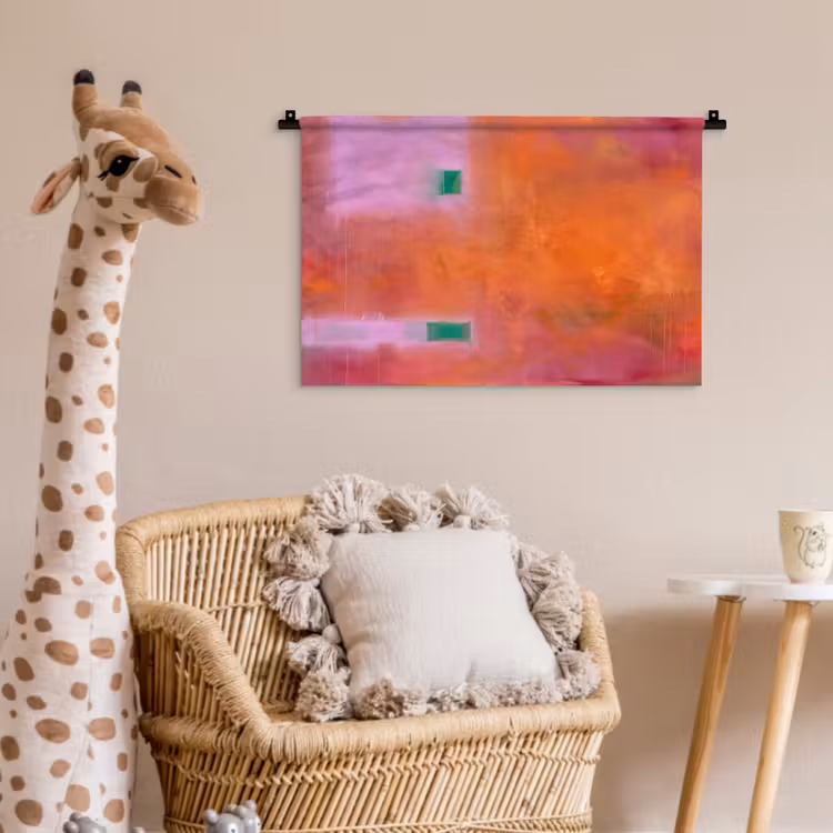 Abstract - Vlakken - Kunst - Modern - Oranje Wandkleed katoen klein -wsfeer5_kind