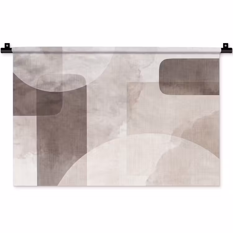 Wall Hanging - Abstract Shapes - Beige - Abstracte vormen - Beige Wandkleed katoen klein