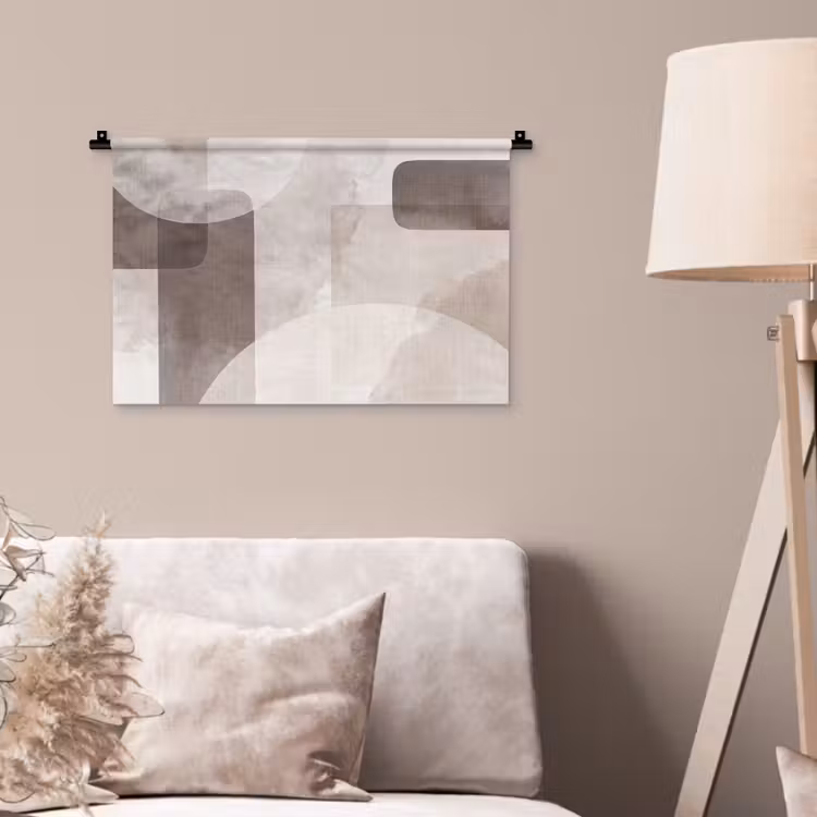 Wall Hanging - Abstract Shapes - Beige - Abstracte vormen - Beige Wandkleed katoen klein