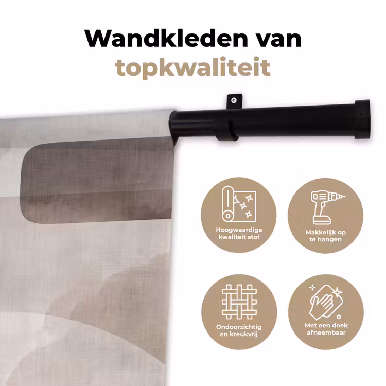 Wall Hanging - Abstract Shapes - Beige - Abstracte vormen - Beige Wandkleed katoen klein